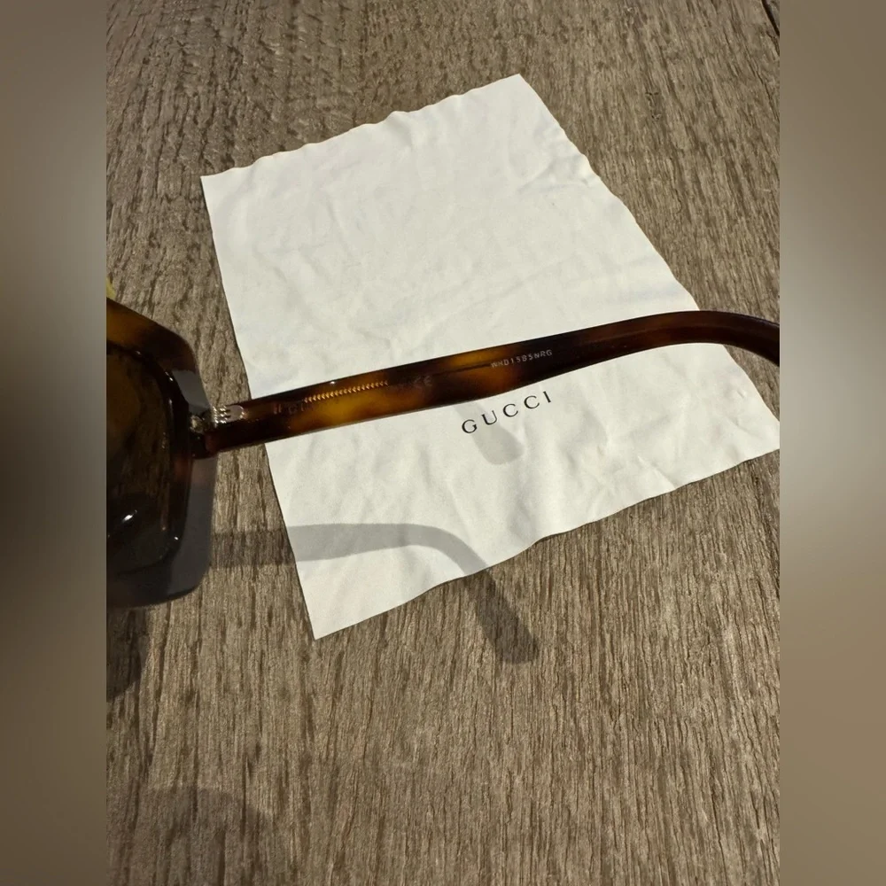 Gucci Square Tortoise Sunglasses.